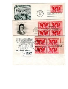 962 Francis Scott FDC, House of Farnam/ArtCraft/ArtMaster cachets, See Photos - Picture 1 of 4