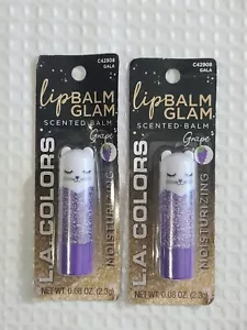 L.A. Colors LipBalm Glam Scented Balm - Grape 0.08 oz (2-Pack) - NEW/SEALED - Picture 1 of 8