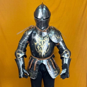 Medieval Suit of Armor 20G Steel Armor Half body suit Knight Gothic LARP Cosplay - Picture 1 of 9
