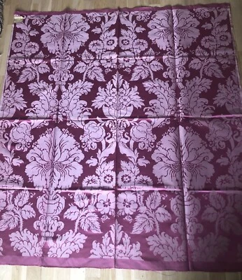 Jacquard damassé soie et lin coloris rouge 136 x 130 cm - Photo 1/4