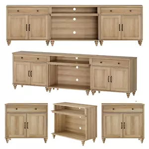 Farmhouse TV Stand Entertainment Center Wood Media Console Cabinet Storage Unit - Picture 1 of 11