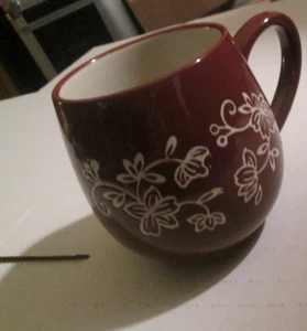 Temptations "Floral Lace Chocolate" BROWN COFFEE CUP MUG 14 OZ Retired 2013 EUC - Picture 1 of 4
