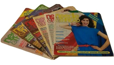 6 Vintage NEEDLE & THREAD Magazines 1983 1984 1985 patterns instructions & BONUS - Image 1 of 4