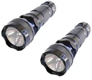 LOTTO DI 2 TORCE LED PORTATILI ULTRAFUOCO TORCIA LAMPADA LUCE ESCURSIONISMO ESCURSIONISTA CAMPEGGIO - Foto 1 di 5