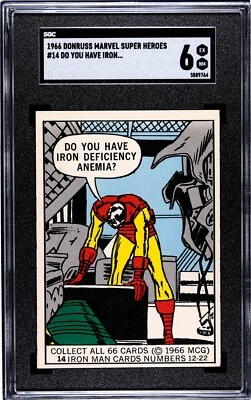 Donruss Marvel Super Heroes 1966 #14 ¿Tienes deficiencia de hierro SGC 6 casi nuevo Foto 1 de 2