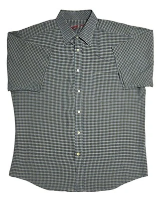 Bugatchi Uomo Shirt Men's XL Blue Multi Window Pane Plaid Casual Button Up Modal - Image 1 of 4