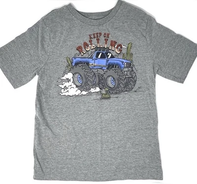 Boys 365 Kids Garanimals Short Sleeve Gray Monster Truck T Shirt Size 8 EUC Foto 1 de 4