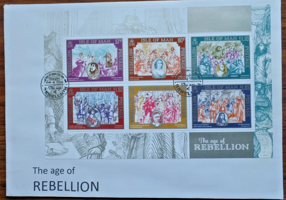2019 Isle of Man Age of Rebellion minature sheet  FDC - Image 1 of 1