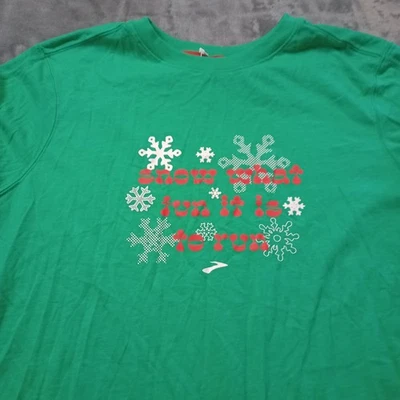 Brooks 女式跑步快乐衬衫长袖圣诞假日活动尺寸 L — 第 1/4 张图片