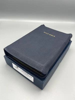 Allan 53 NB Longprimer KJV Bible Concordance - Navy Blue Highland Goatskin - Image 1 of 4