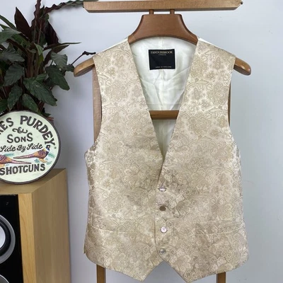 Favourbrook (40/42) Pure Silk Paisley Floral Waistcoat Morning Formal Wedding - Image 1 of 4
