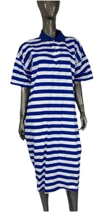 Vintage Christian Dior Le Connaisseur Womens XL Blue White Stripe Night Shirt - Picture 1 of 14