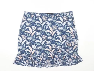 Next Women's Blue Floral Linen Skirt, Size 18 Tall - Picture 1 of 12