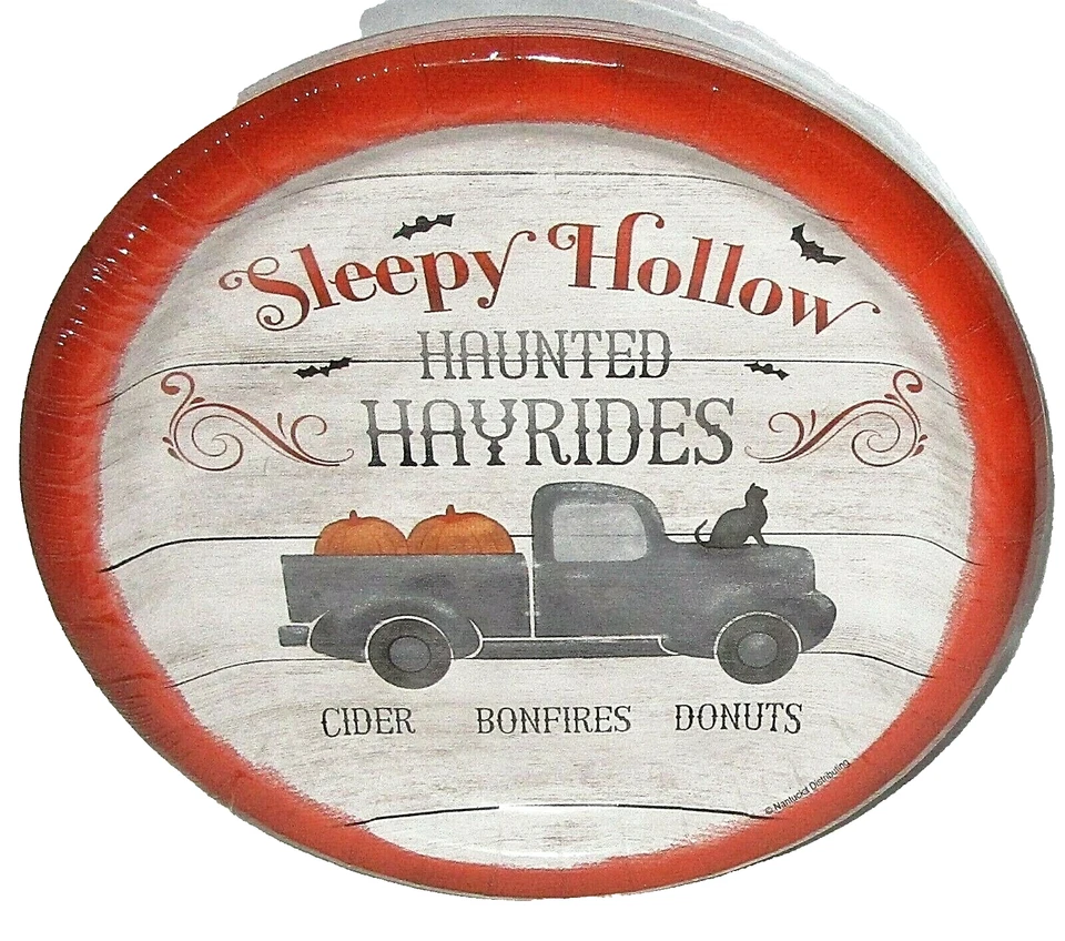 Platos de papel para almuerzo HALLOWEEN ~ 18ct. ~ 8 3/4" de diámetro ~ SLEEPY HALLOWEEN Foto 1 de 1