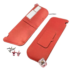 Set 87-96 Ford F150 F250 F350 Bronco 4x4 Cloth Sun visors Red Clips and Screws - Bild 1 von 9