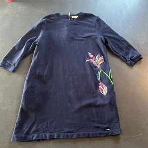 Ted Baker London Colour By Numbers Sweater Dress Navy Embroidered Size 5 - Picture 1 of 12