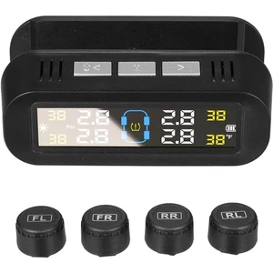 Solar TPMS Tire Pressure Monitoring System Monitor Voice Alarm for Car Vehicle - Picture 1 of 14