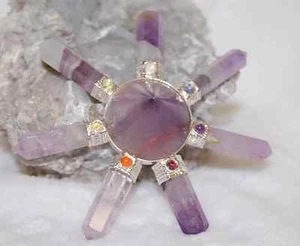 Amethyst Chakra Pyramid Energy Generator, Approx. 3-1/2" Metaphysical Crystal - Picture 1 of 4