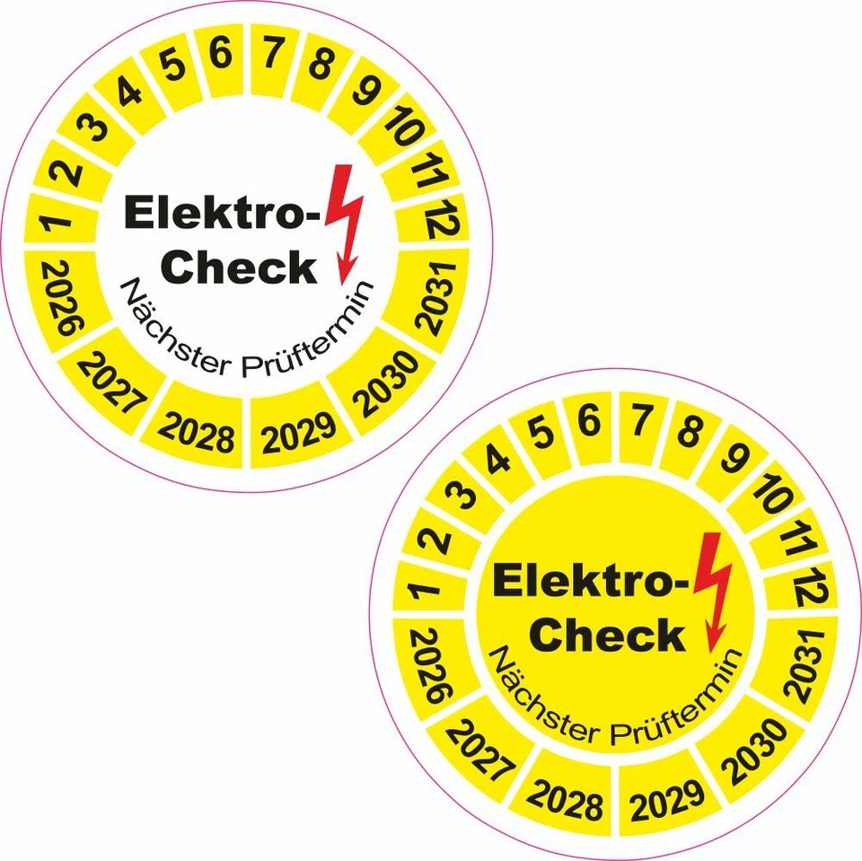 DIE-STICKERBAR Elektro Check 30mm Nächster Prüftermin UVV Prüfung Prüfplaketten Plaketten