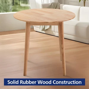 100cm Wooden Round Dining Table for Kitchen Cafe Restaurant Natural Wood - Picture 1 of 7