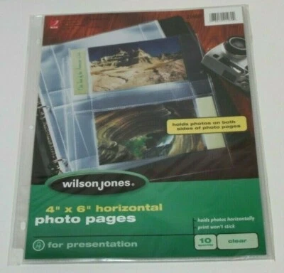 Brand New Wilson Jones Horizontal Photo Pages 4 x 6” 21460 & FREE Shipping! - Image 1 of 2