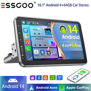 10.1 Single 1 DIN Rotatable Android 13 Car Stereo Radio Touch Screen GPS Wifi FM - Foto 1 di 14