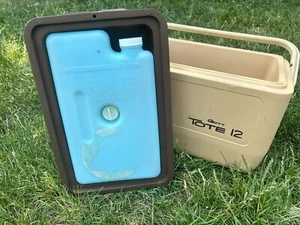 VINTAGE GOTT TOTE 12 Kühler mit 8280 Refrierflasche Eis 12 Qt Rubbermaid 1811 - Bild 1 von 12