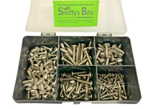 Selbstschneidende Schrauben Edelstahl 120er-Pack 6 verschiedene Größen schön klassisch Mini - Bild 1 von 3