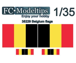 FC Model Trend Water-slide Decal for 1/35 Adaptable Flags Belgium - Picture 1 of 1