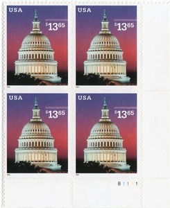 Bloque de 4 estampillas Scott #3648 Capitol Dome at Dusk al atardecer - MNH (LR) - Imagen 1 de 1