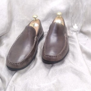 Ecco Mens Classic 2.0 Moc Brown Leather Slip On Driving Loafers Size 8 US 42 EU - Picture 1 of 7
