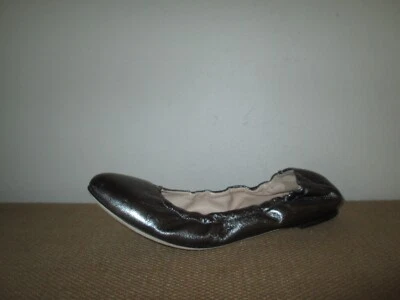 M GEMI Pewter Metallic Leather Slip-On Scrunch Ballet Flats Shoes ~ 38.5 *ITALY - Image 1 of 4