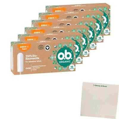 O.B. OB Tampon Organic Bio Super 6er Pack (6x16 St. Packung) + usy Block