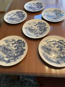VINTAGE WEDGEWOOD CHINA COUNTRYSIDE 10" DINNER PLATES - Picture 1 of 11