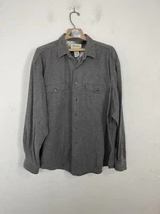 Eddie Bauer Herrenshirt XL grau Gämse Arbeitskleidung schwerer Flanell geknöpft Outdoor - Bild 1 von 7