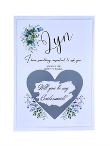 Personalised Will you be my Bridesmaid? Scratch and reveal post card. Any role - Picture 1 of 2