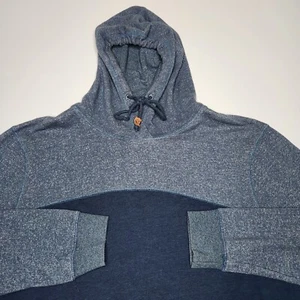 10tree Tentree Sweater Mens XL Colorblock Blue Pullover Hoodie Zip Pouch Pocket - Picture 1 of 9