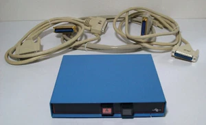 A B Push Button 25 Pin Data Switch w/ Cables Connecticut Technical Corp ABT-25D - Foto 1 di 11