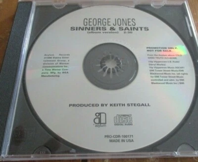 George Jones, Sinners & Saints CD Single, PROMO, Asylum, 2000 Foto 1 de 3