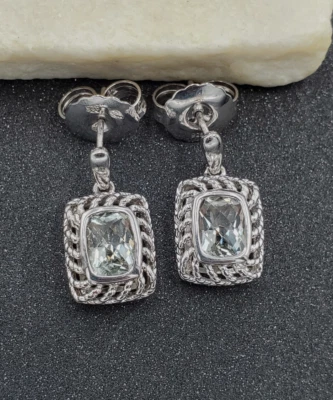 Brincos LORENZO Colore SG 925 prata esterlina almofada verde ametista gota  - Imagem 1 de 4