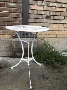 Vintage Gartentisch Metall Bistrotisch Garten Tisch Beistelltisch shabby Chic - Bild 1 von 6