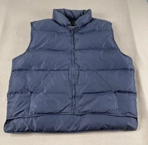 Vintage Eddie Bauer Vest Mens Large Blue Goose Down Quilted Puffer EUC - Picture 1 of 7
