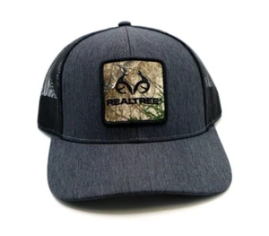 Realtree Camo Patch grau & schwarz Netz Rücken Mütze Snapback/Outdoor Cap OC770 NEU - Bild 1 von 6