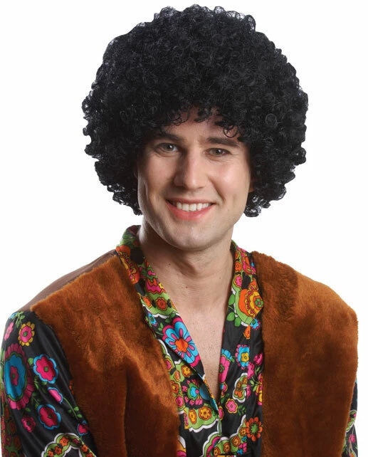 Peluca afro negra economía adulto hippie swinger discoteca años 70 Foto 1 de 1