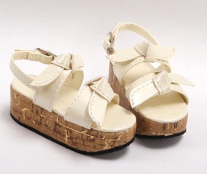 1/4MSD 1/3SD BJD Cake Shoes Girl Doll Sandals Thick Wooden Sole Khaki LUTS AOD - Picture 1 of 1