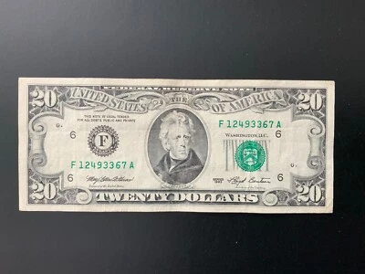 1993 $20 DOLLAR BILL F12493367A - Image 1 of 4