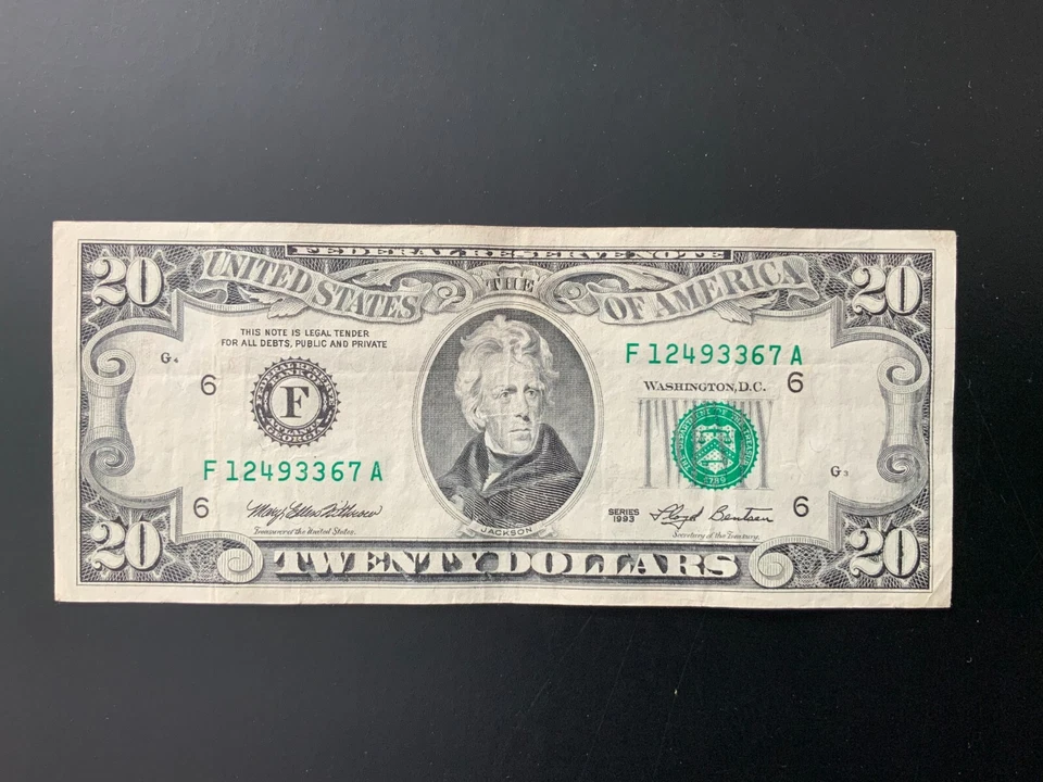 1993 $20 DOLLAR BILL F12493367A - Image 1 of 4