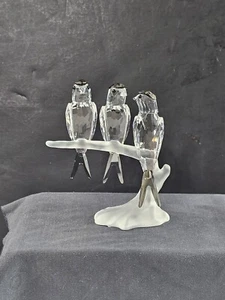 Swarovski 892039 Swallows Perched On Branch Silver Accents Crystal Figurine - Picture 1 of 14