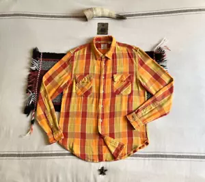 Camicia Levi's LVC M-L Shorthorn Check nuova senza etichette Made Italy NOS Deadstock rosso ruggine - Foto 1 di 19