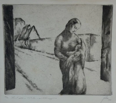 SEHR SCHÖNE RADIERUNG 1928...MUTTER & KIND...DER EINFLUSS VON... - Bild 1 von 4